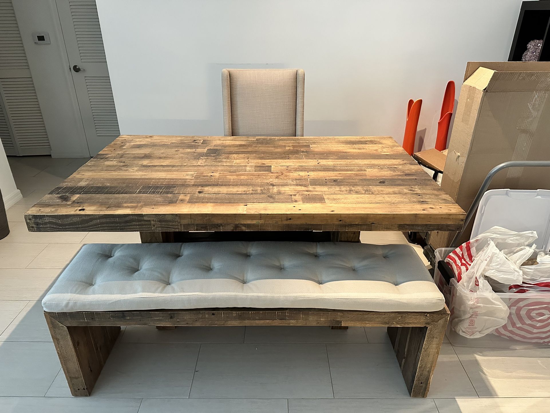 West Elm Dining Table & Bench