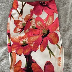 Flower Printed Pencil Skirt