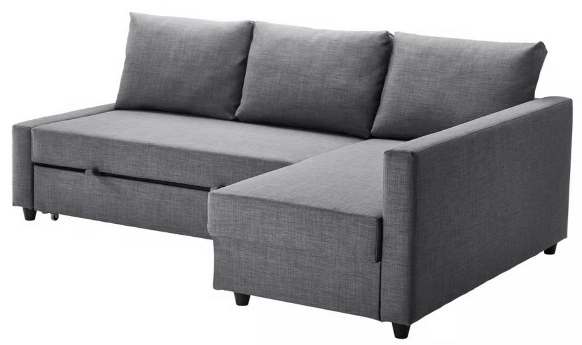 FRIHETEN Sleeper sectional,3 seat w/storage, Skiftebo dark gray