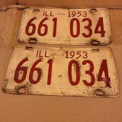 1953 Illinois Passenger License Plate (Pair)