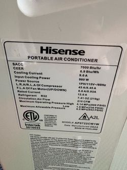 Hisense portable AC Unit new
