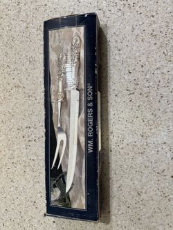 Silver plated 2 piece Roast Carving Knife & Fork