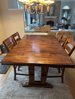 Solid Wood 7 piece Pub-Height Dining Set & Side Server