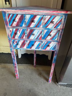 Red White and Blue Corner Table