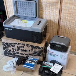 COMBO FOR CAMPING-MOBILE FREEZER 21Q FAST COOLING IN JUST 15 MIN. + AMPACE ANDES 300W PORTABLE POWER STATION FAST CHARGING IN 1 HOUR