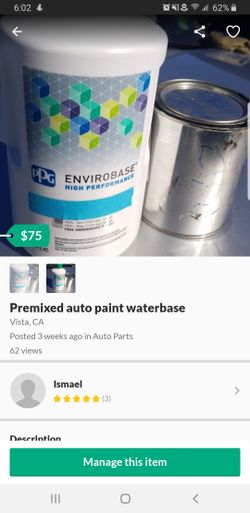 Premixed autopaint waterbase