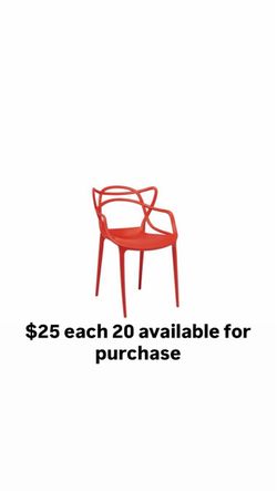 Red entangled chairs