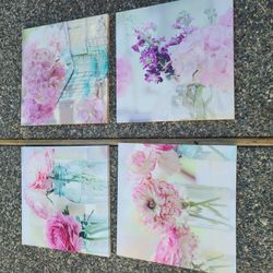 Shabbychic Farmhouse 4 Floral Picture Painting Set