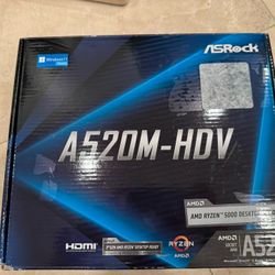 ASRock A520M-HDV Supports AMD AM4 Socket Ryzen™ 3000, 4000 G-Series and 5000 and 5000 G-Series Desktop Processors Motherboard, 32 GB memory storage