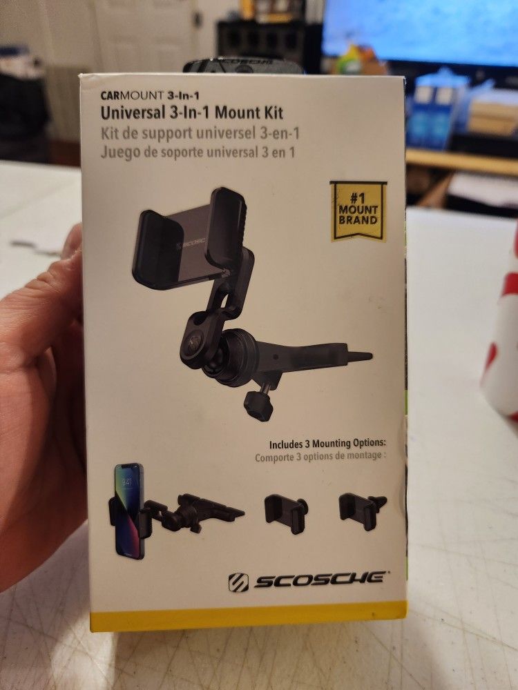 Car Phone.3in1 Mount New Open Box