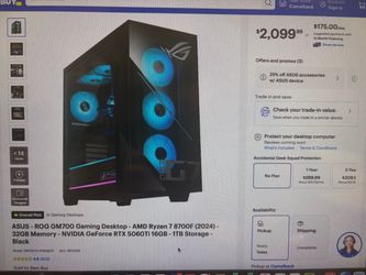 ASUS ROG GM700 PC gaming desktop with keyboard and screen