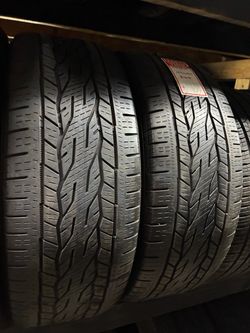 2 Used 255-55-20 Continental Procontact Tires $150 Installed and Balanced Located at 1305 Preston Ave Pasadena Tx 77503