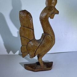 Hand carved Wood Rooster Folk Art Rustic Farmhouse Decor San Juan Puerto Rico