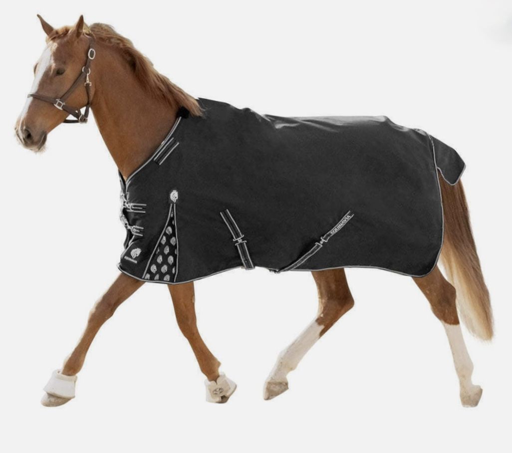 Black Equinavia Norse Mid Weight Turnout Blanket 200g - Size 66