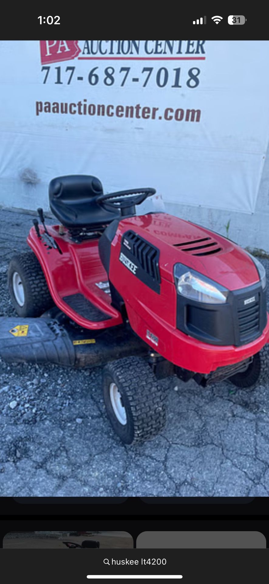 Huskee LT4200 Riding Lawnmower