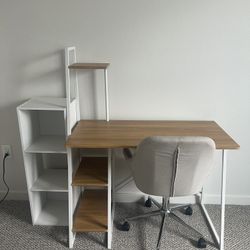 Computer Desk, Storage & Office Chair Set