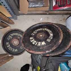Set Of Olympic International Weider Cast Iron Weight Set 169 Lbs