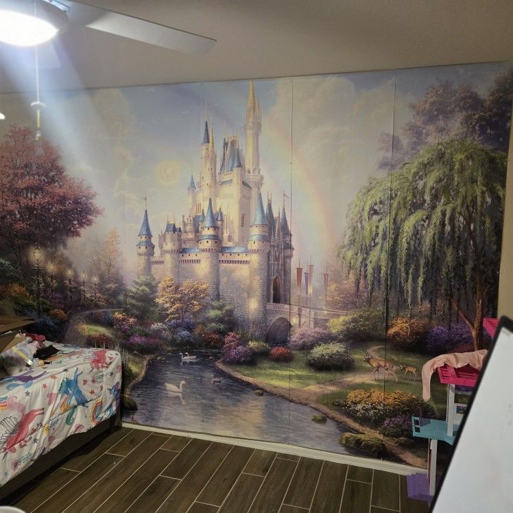 Wall Mural XL 100 X 144 Cinderella Castle Excellent Condition