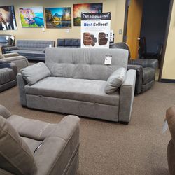 Gray Fabric Sleeper Sofa