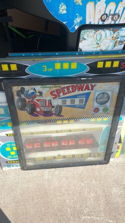 Chicago coin Arcade speedway back glass