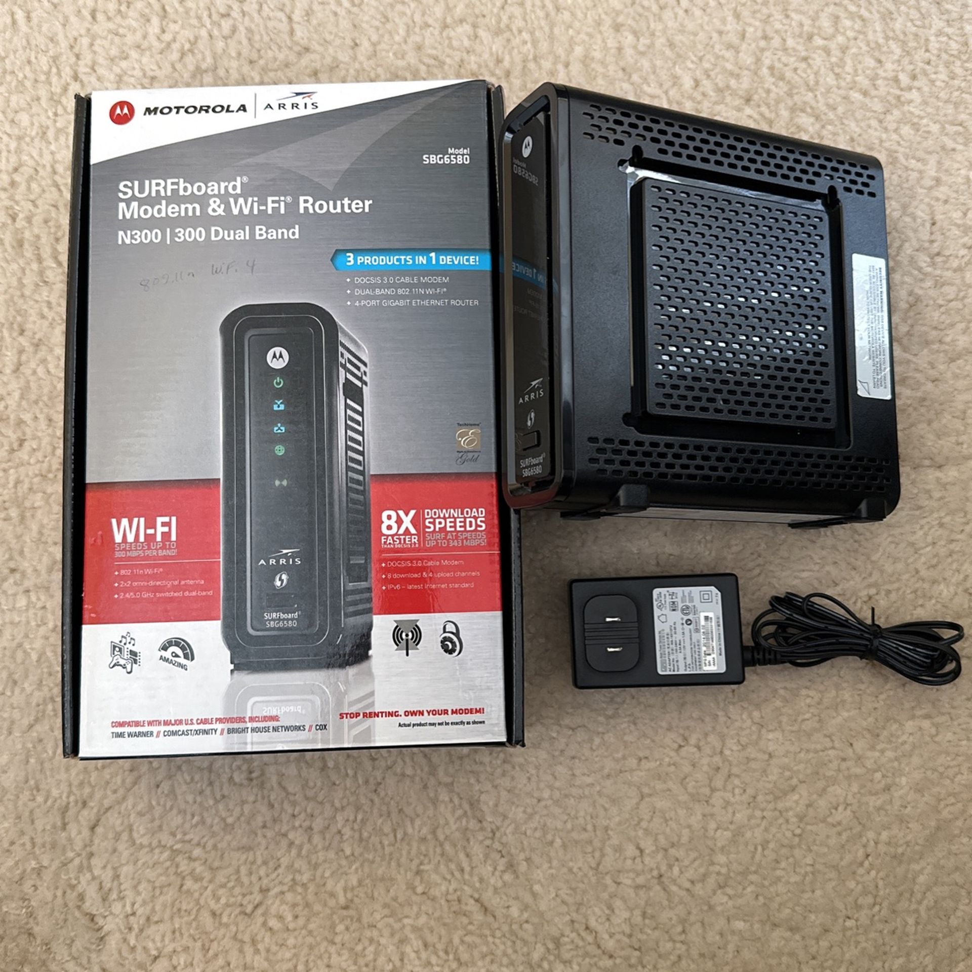 Motorola SURFboard Arris SBG6580 Modem WiFi Router
