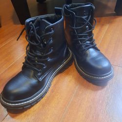 Black Combat Style Boots Women's Size 5 1/2-6