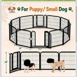 Yaheetech Dog Playpen 24in 12 Panels Pet Fence for Indoor Yard RV Camping