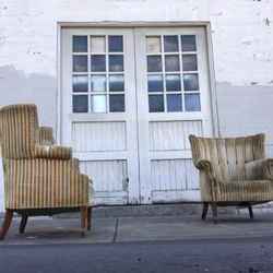 Gorgeous Vintage Velvet Captains Chairs