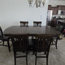 Brown dining room table 