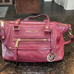 Michael Kors burgundy leather tote