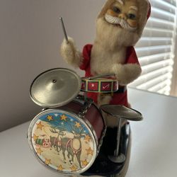 Vintage Happy Santa Drummer