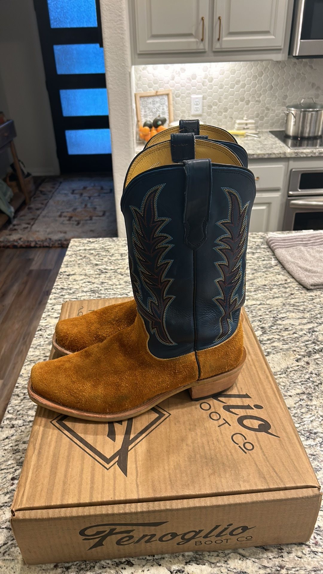 Fenoglio Rust Roughout Cowboy Boots