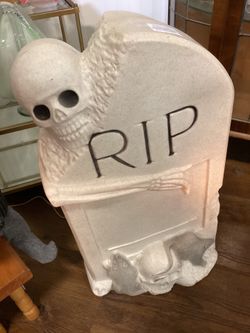 Vintage RIP skeleton lighted blow mold