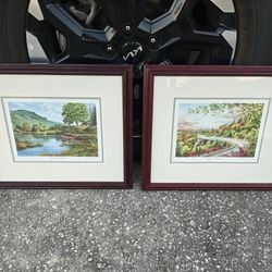 PAIRED SET! William Mangum Hand-Signed Art Prints (2) - "Majestic Byway" & "Renewed Spirits" - Framed