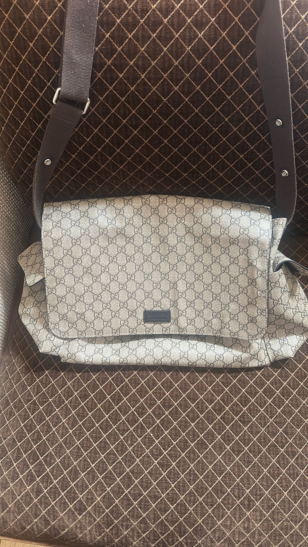 Gucci-GG Supreme canvas diaper bag