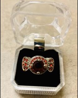 Red Ruby Cubic Zirconium White Gold Ring :)