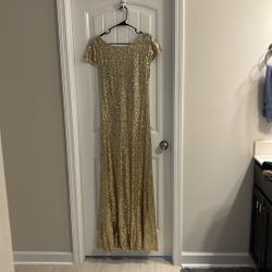 Gold Sequin Bridesmaids Dress