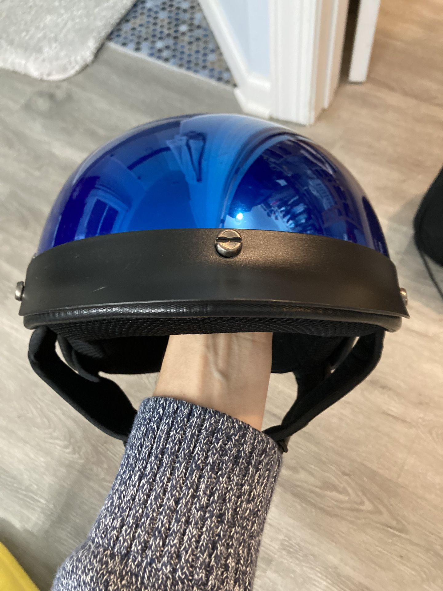 DOT Blue Cruiser Half Helmet Size Small