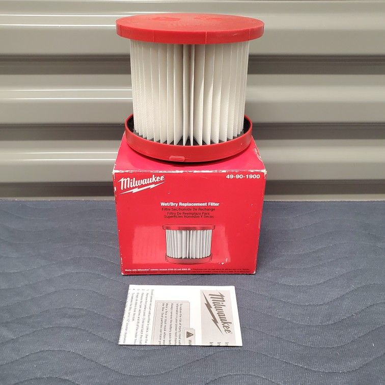 Milwaukee Wet/dry Shop-vac Replacement Filter, NEW