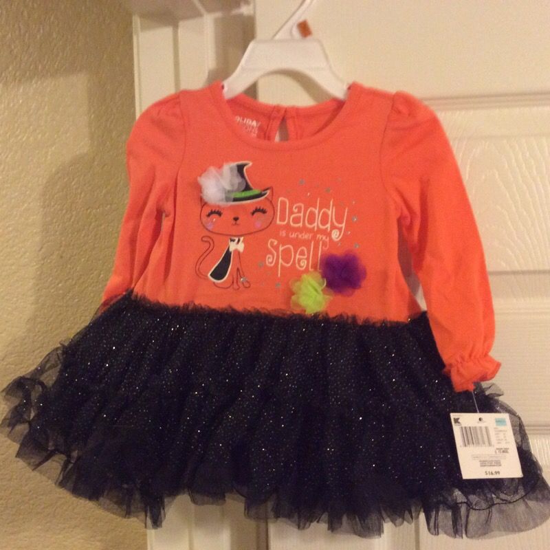 Girls SZ 12 Months Holiday Editions Halloween Dress Orange Black- NEW