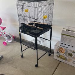 Bird Cage With Rolling Base