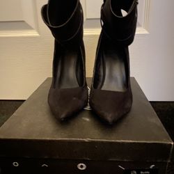 Nasty Gal Buddy Black Ankle Strap Heels 