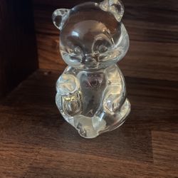 Vintage Fenton Art Glass Birthday Teddy Bear October Birthstone Figurine 1980's