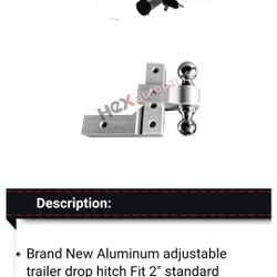 Aluminum Dual trailer 6 inch Drop hitch