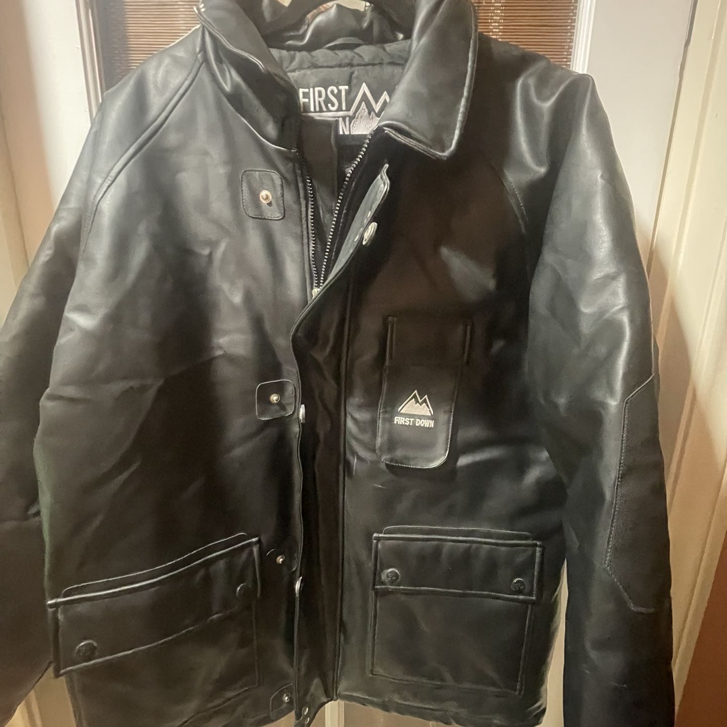 First down cheap leather jacket