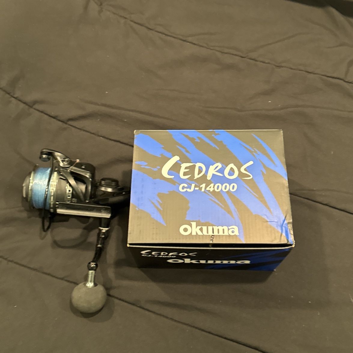 okuma cedris spinning reels CJ-14000 Cedros 14000 RH Saltwater Spin Reel Dual Force Drag highly capable and balanced stopping power Product Spotlight: Okuma Cedros Inshore