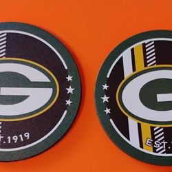 Green Bay Packers Car Coasters NEW 
