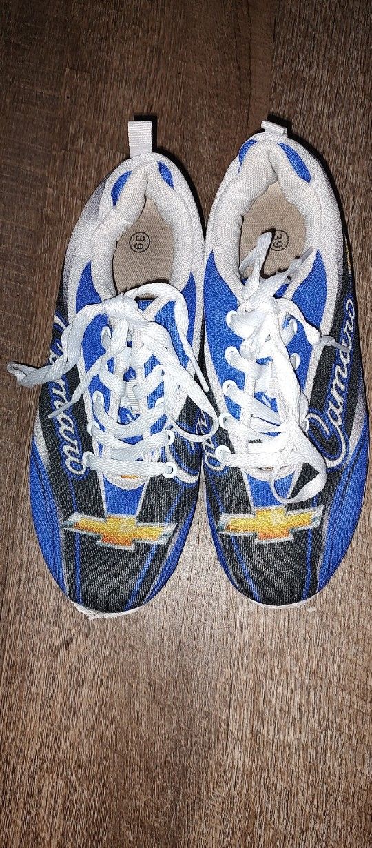 Men Size 39/US 6.5 Custom Chevy Camaro Sneakers
