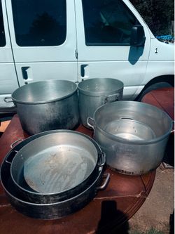 LARGE ALUMINUM COOKING POT SET – 6 pieces