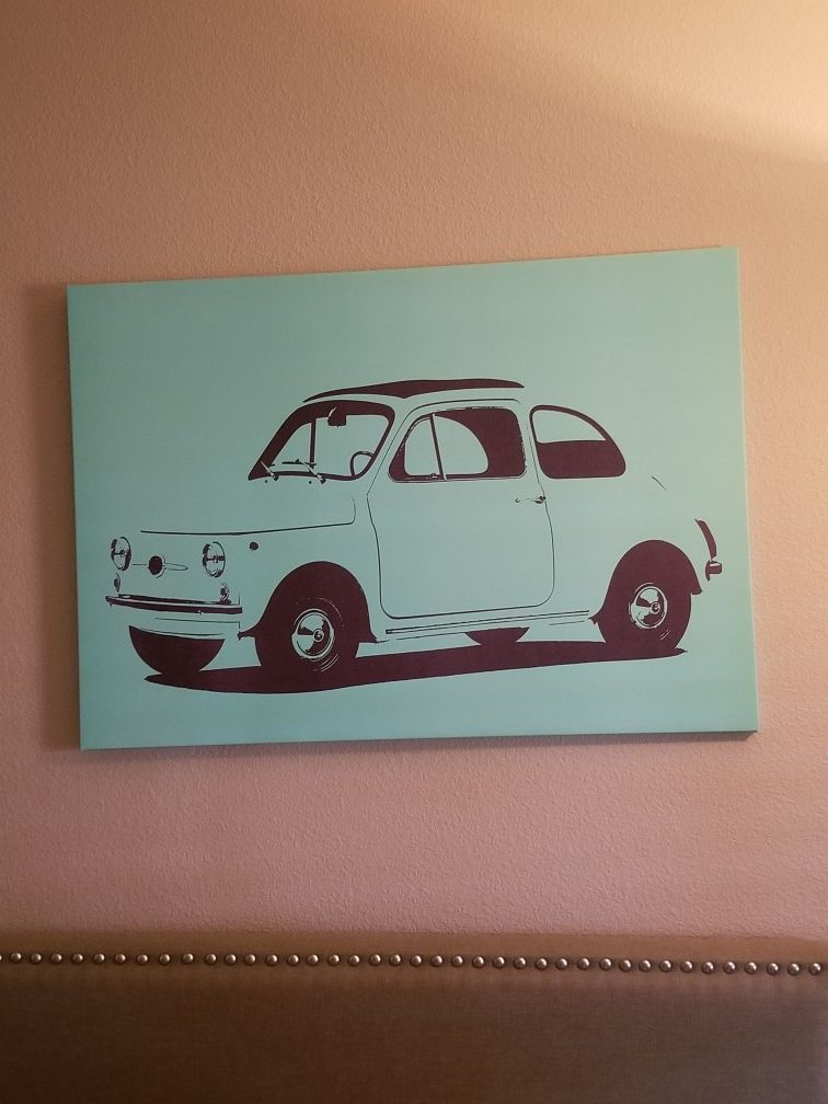 FIAT painting, seafoam green